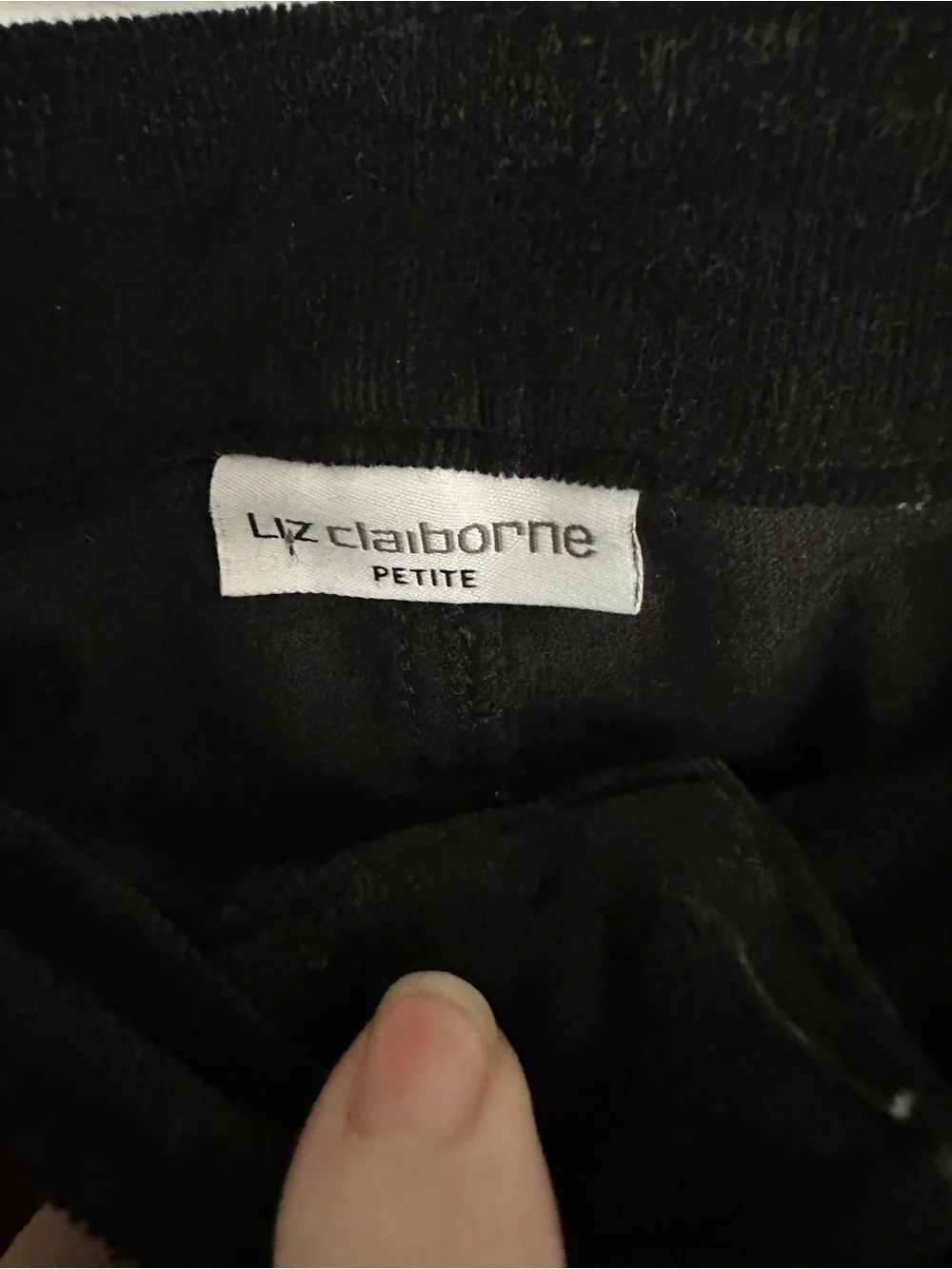 Liz Claiborne Black Petite Corduroy Pants